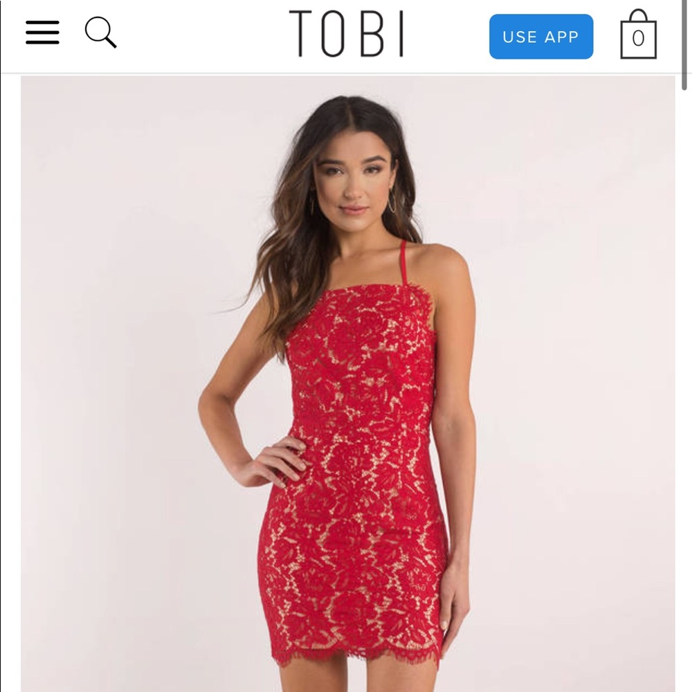 Tobi Red Lace Dress